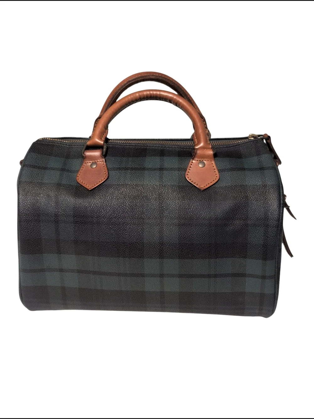 Polo by Ralph Lauren Doc Mini Boston Plaid Duffel Preloved Vintage Handbag Brush